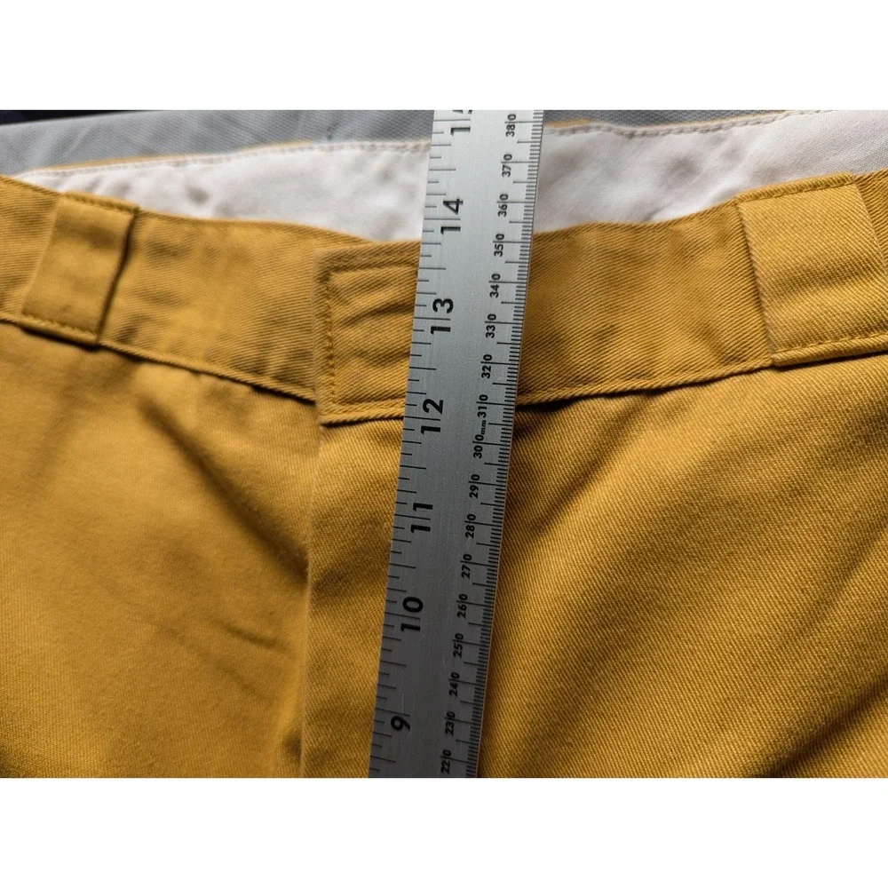 Dickies Work Pants Mens Mustard 38x34 Double Knee Loose Fit  Straight Leg